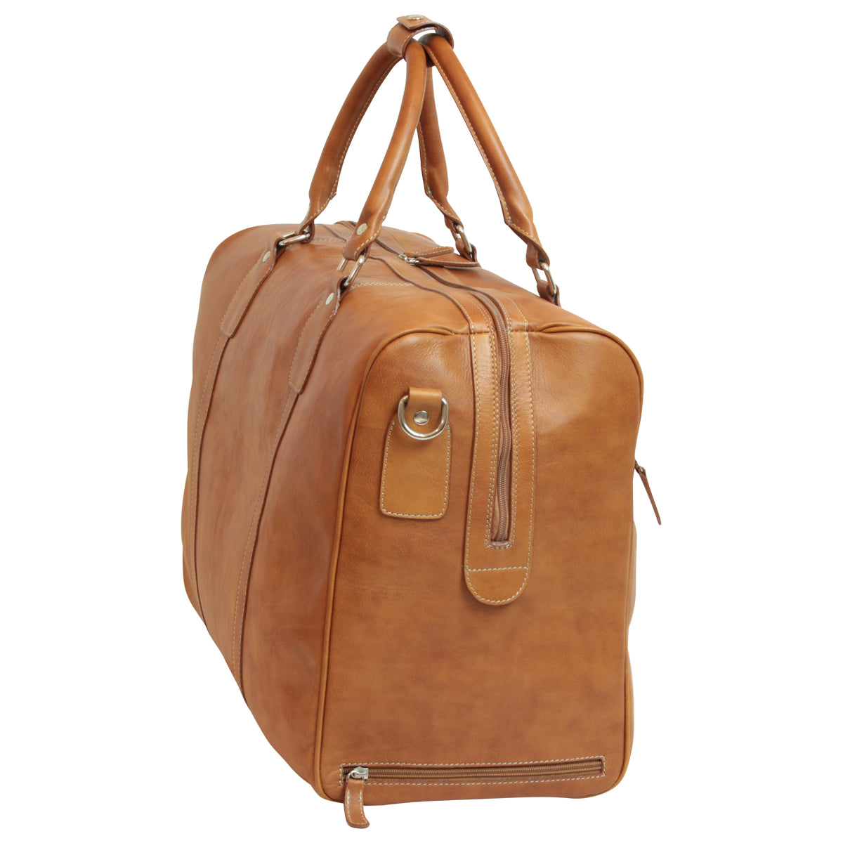 Premium Oiled Calfskin Leather Travel Bag - Colonial Brown