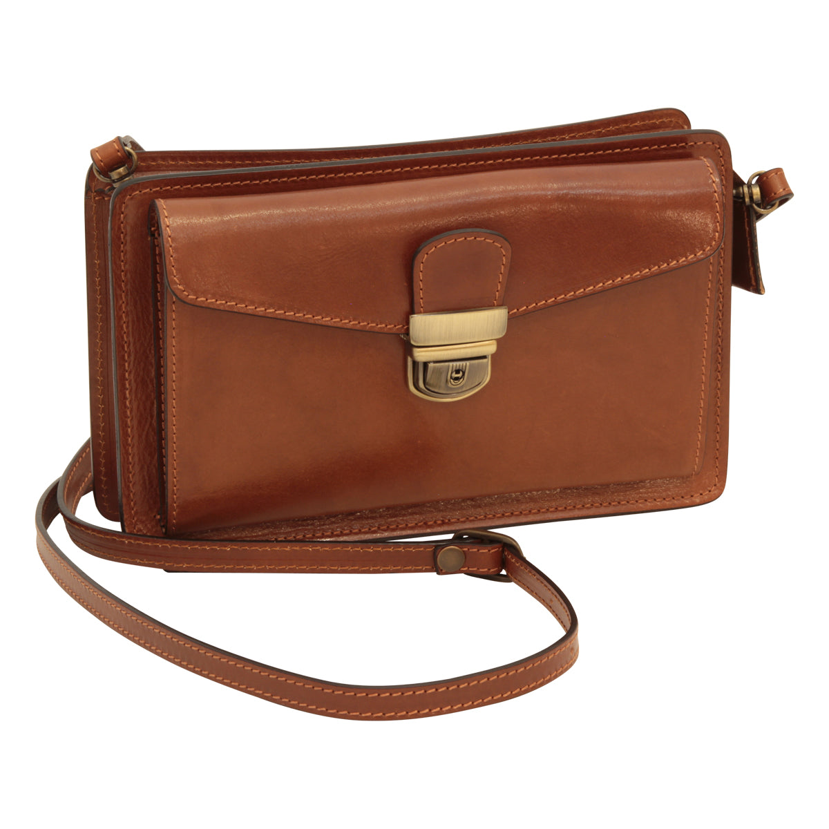 Leather Hand Bag - Brown