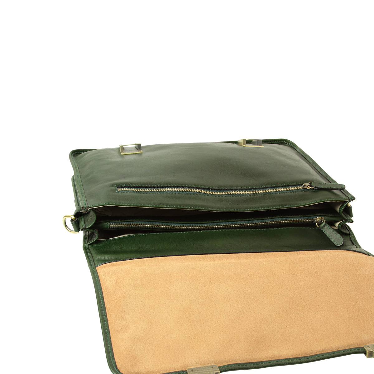 Calfskin Leather Briefcase-Green