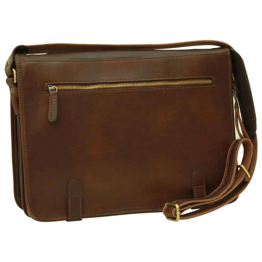 Calfskin Nappa Messenger Bag - Dark Brown