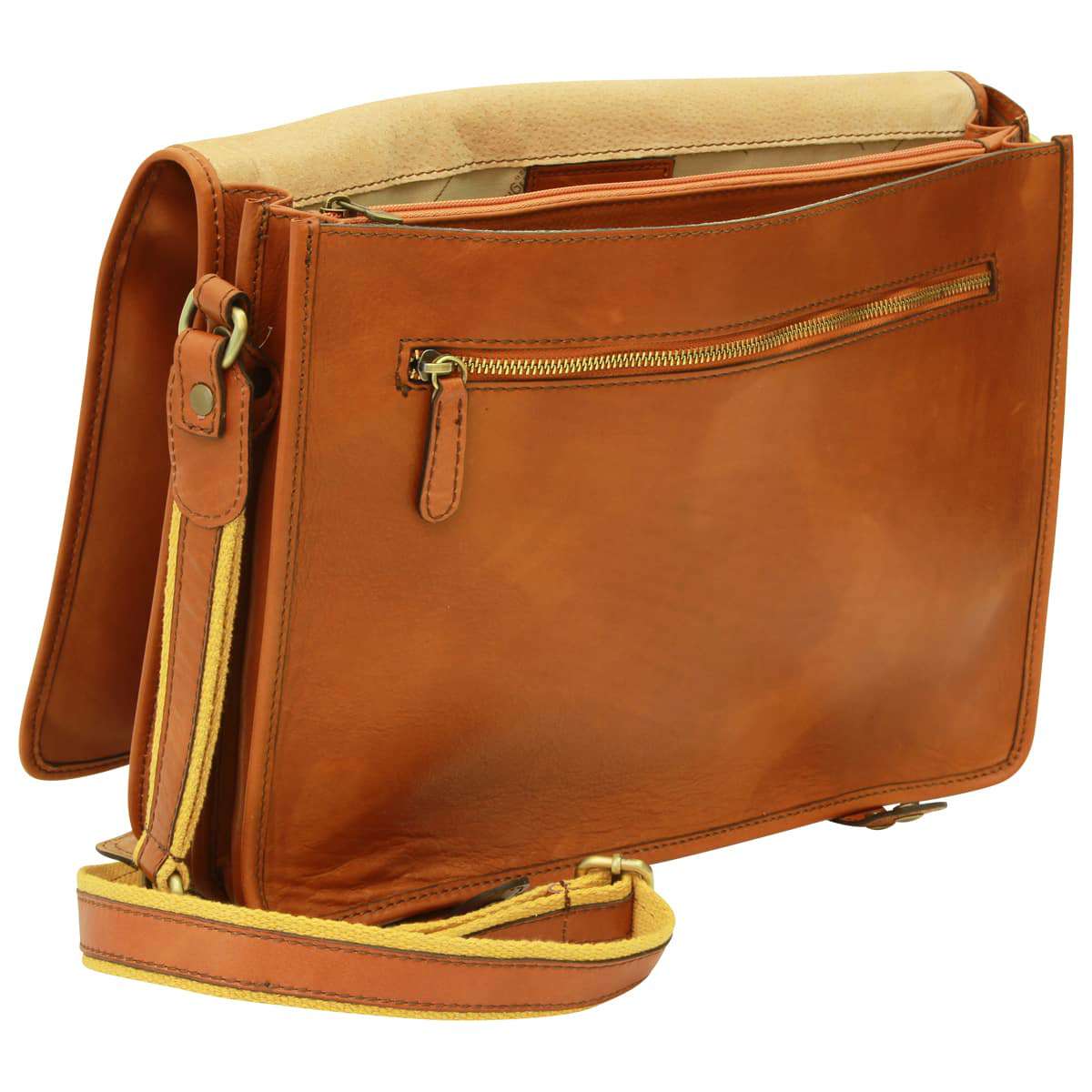 Calfskin Nappa Messenger Bag - Gold