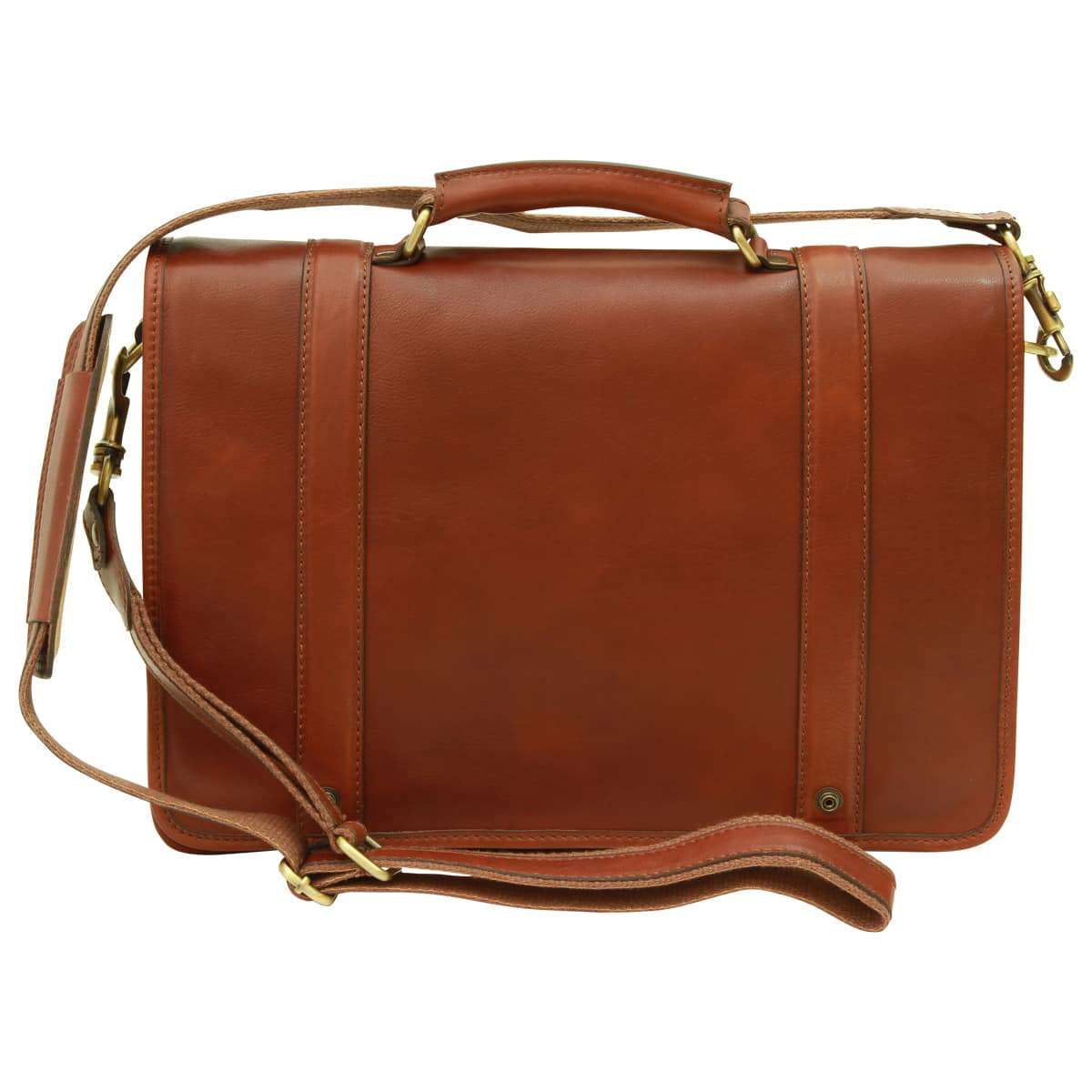 Calfskin Nappa Leather Briefcase - Brown