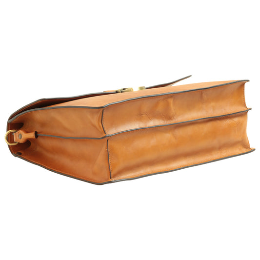 Leather Laptop Briefcase - Brown Colonial
