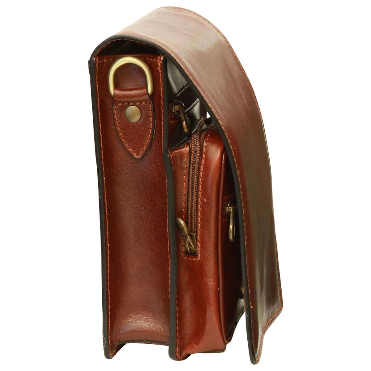 Leather Shoulder Bag- Brown