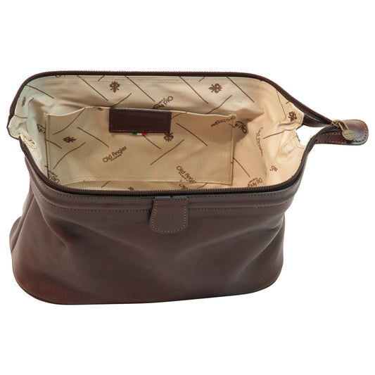 Leather Beauty Case - Dark Brown