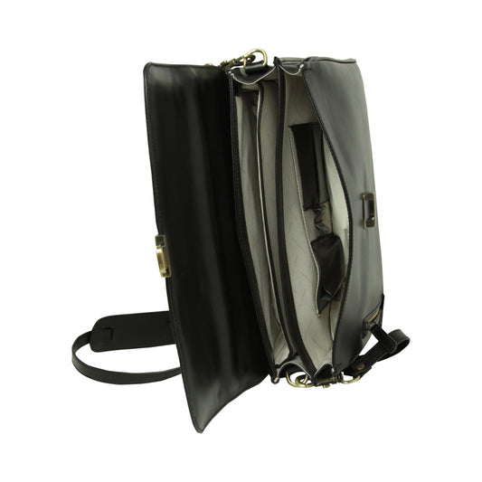 Full Grain Leather Briefcase - Black
