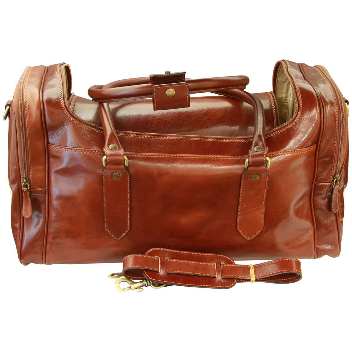 Arno Leather Travel Bag - Brown