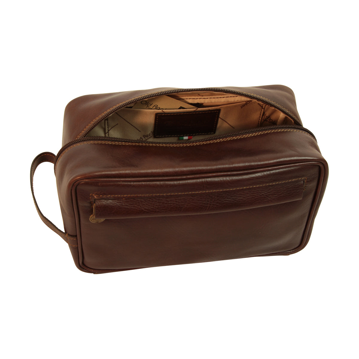 Full-Grain Calfskin Leather Beauty Case - Dark Brown- 078989Tm