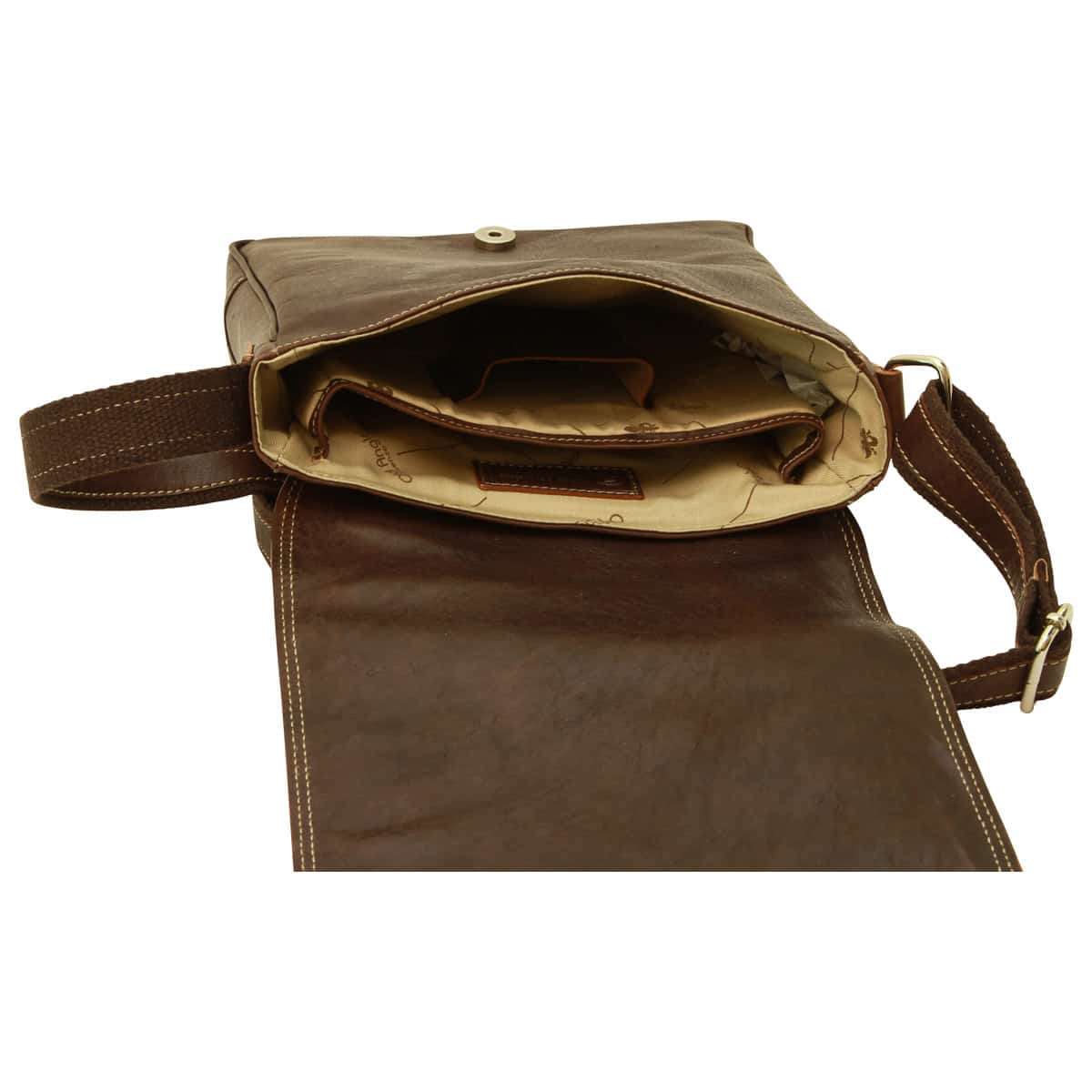 Leather I-Pad Bag - Dark Brown