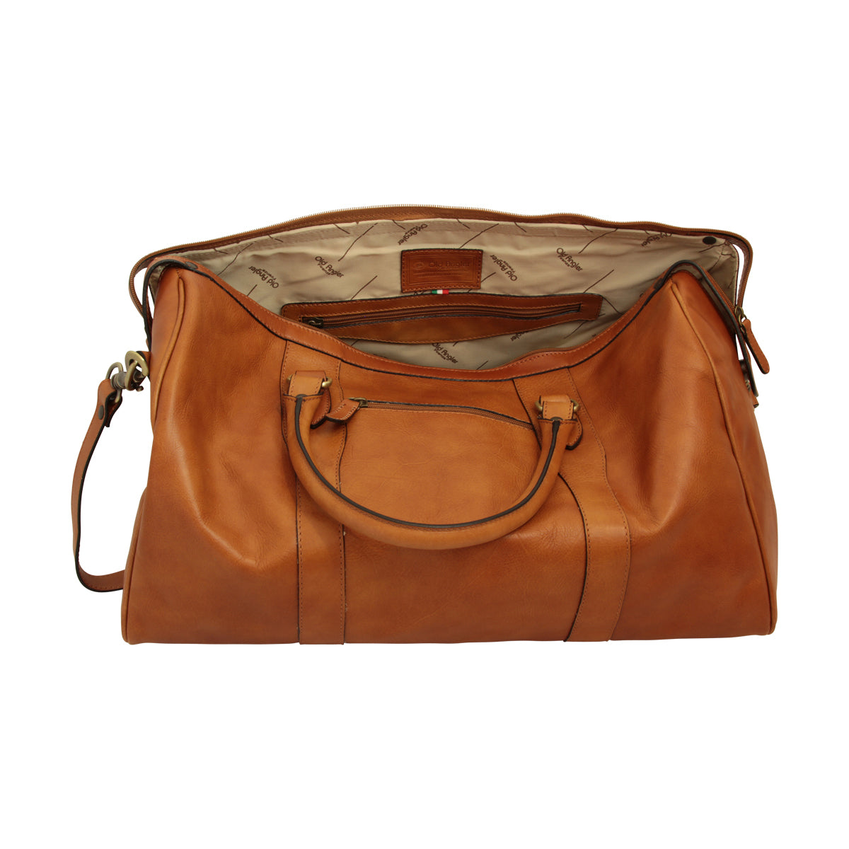 Travel Bag With Shoulder Strap - Brown Colonial