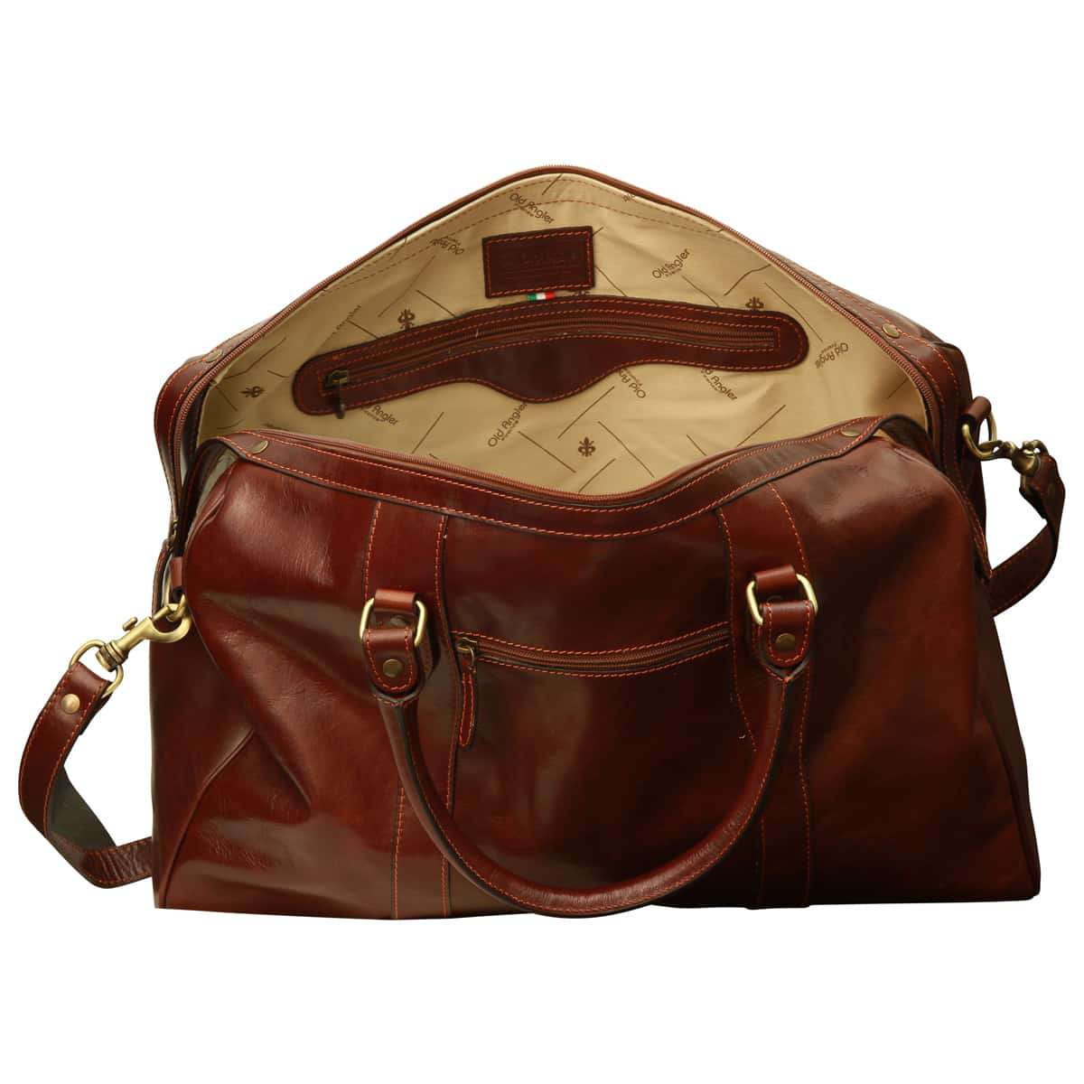 Travel Bag With Shoulder Strap - Brown