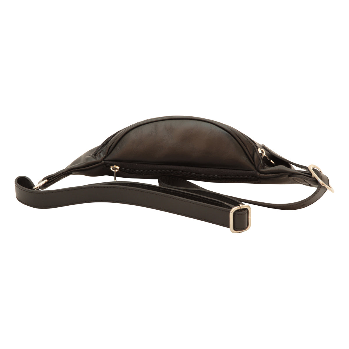 Full Grain Italian Calf Skin Leather Belt Pack - Black