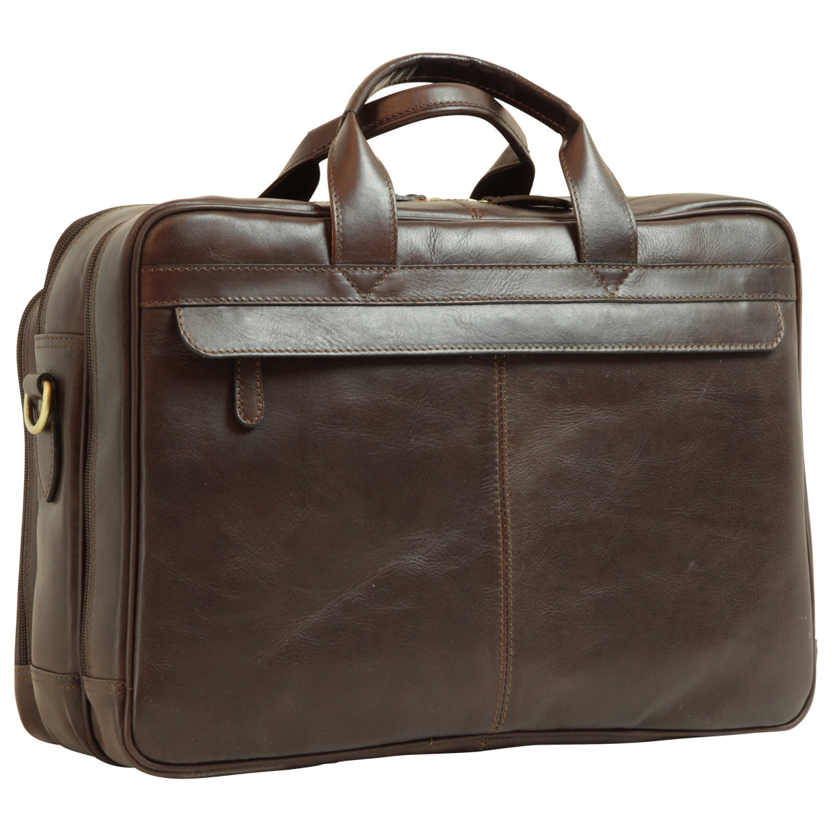 Italian Leather Briefcase - Dark Brown