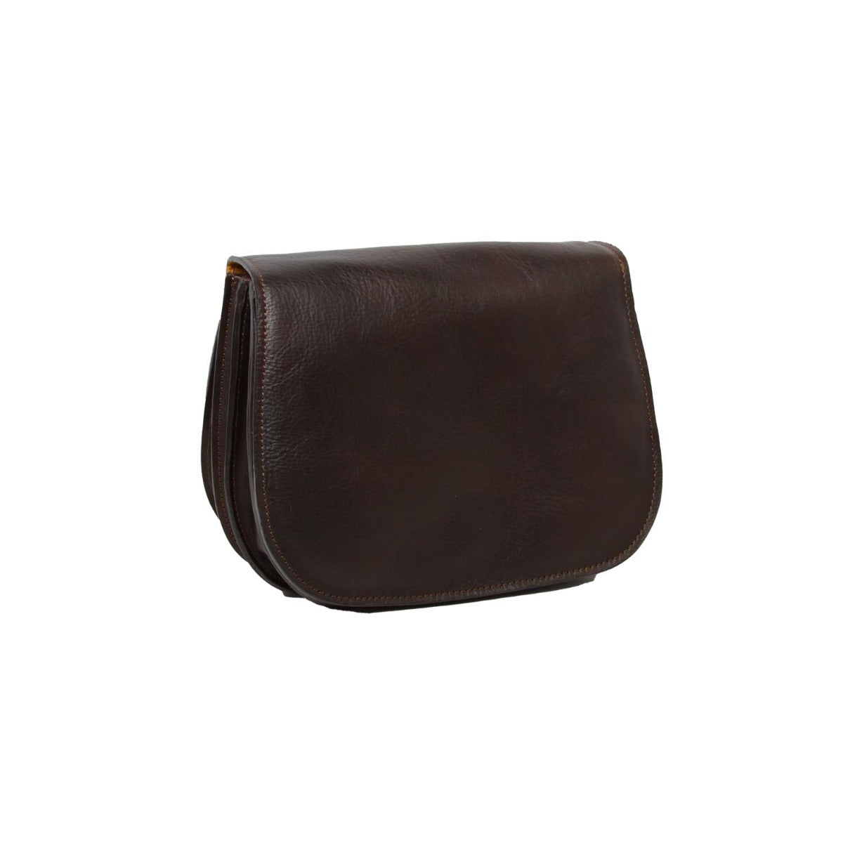 Women'S Shoulder Bag In Full Grain Calfskin-Dark Brown