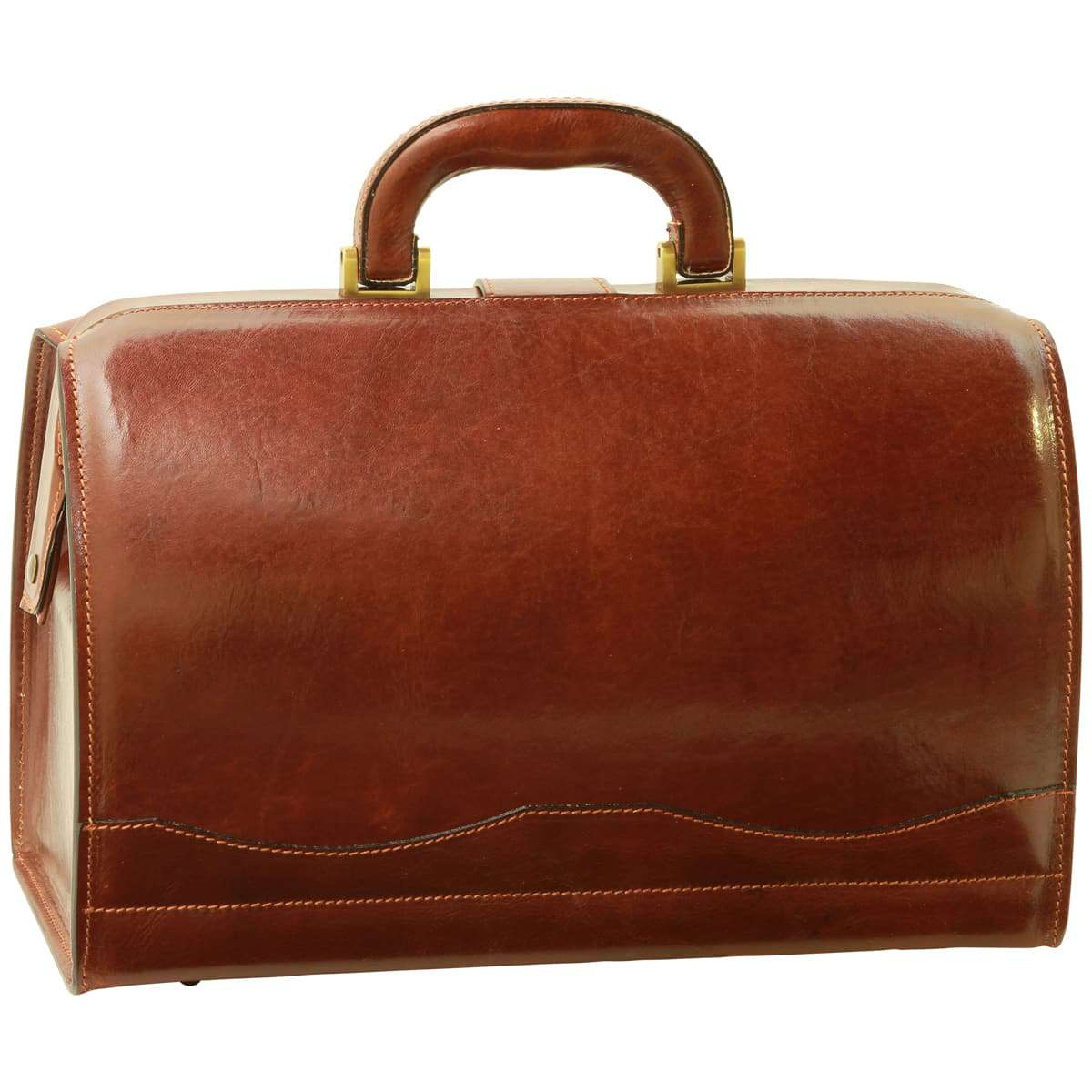 Cowhide Leather Doctor'S Bag - Brown