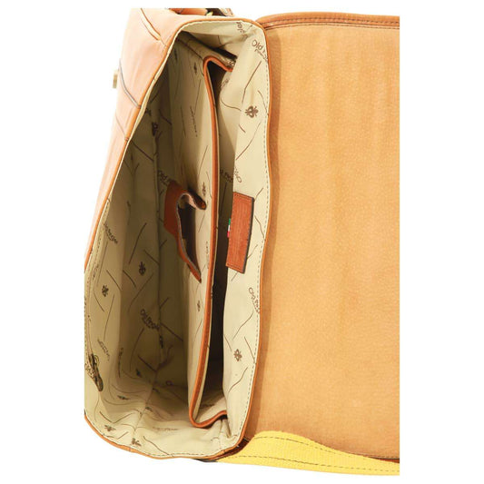 Soft Calfskin Leather Messenger Bag - Gold