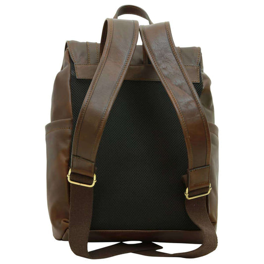 Leather Laptop Backpack - Dark Brown