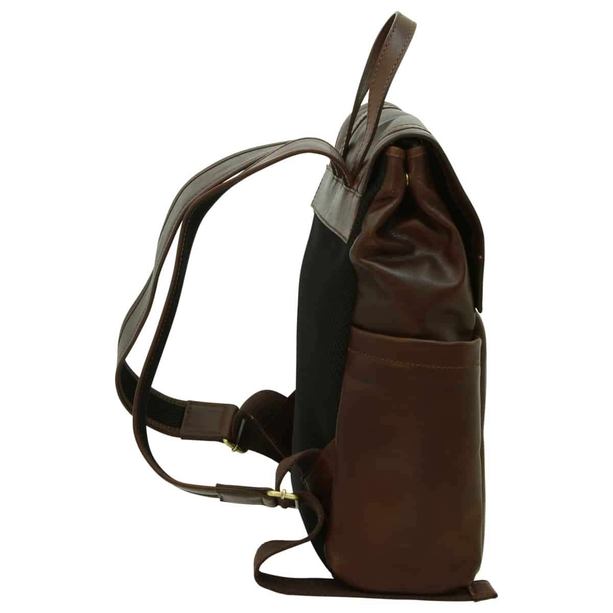 Leather Laptop Backpack - Dark Brown