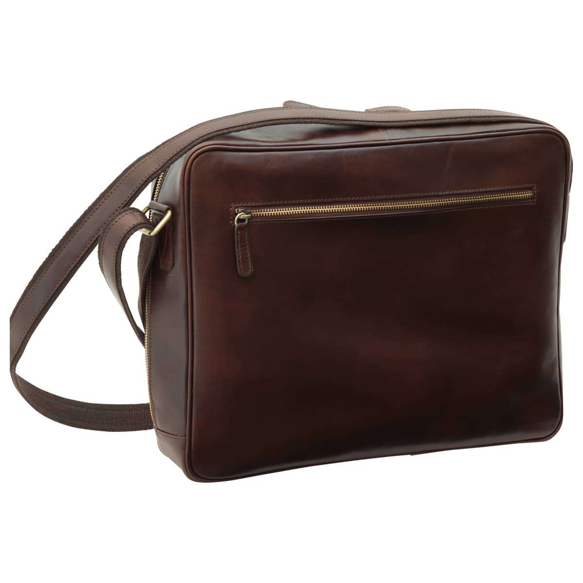 Vachetta Leather Messenger - Dark Brown