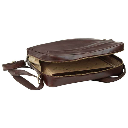 Vachetta Leather Messenger - Dark Brown