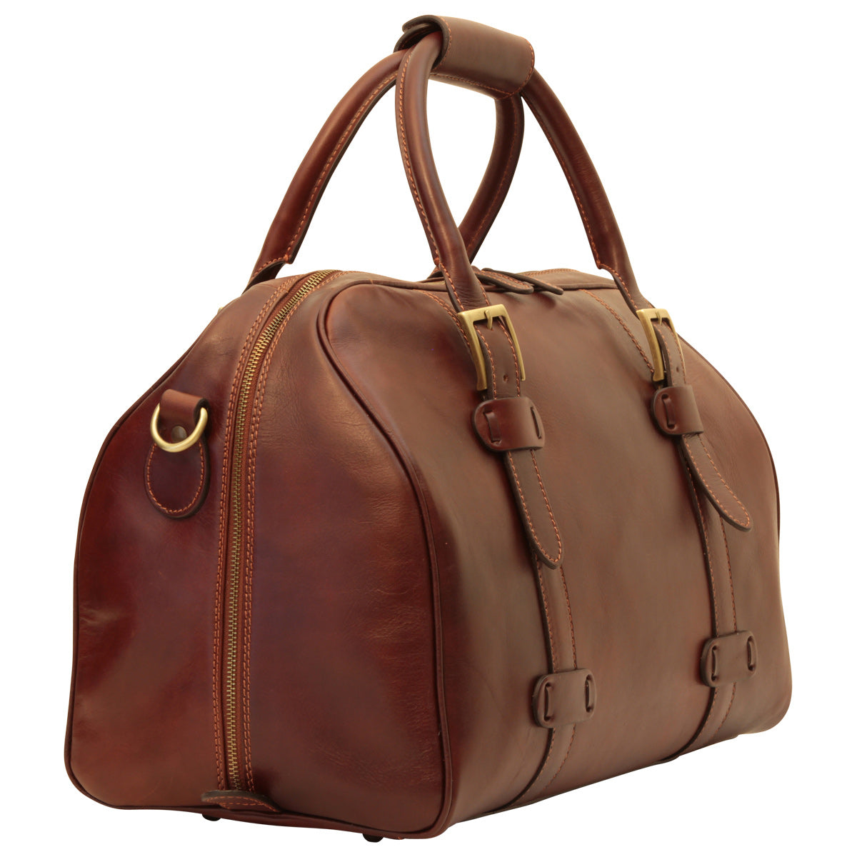 Cowhide Leather Travel Bag - Brown