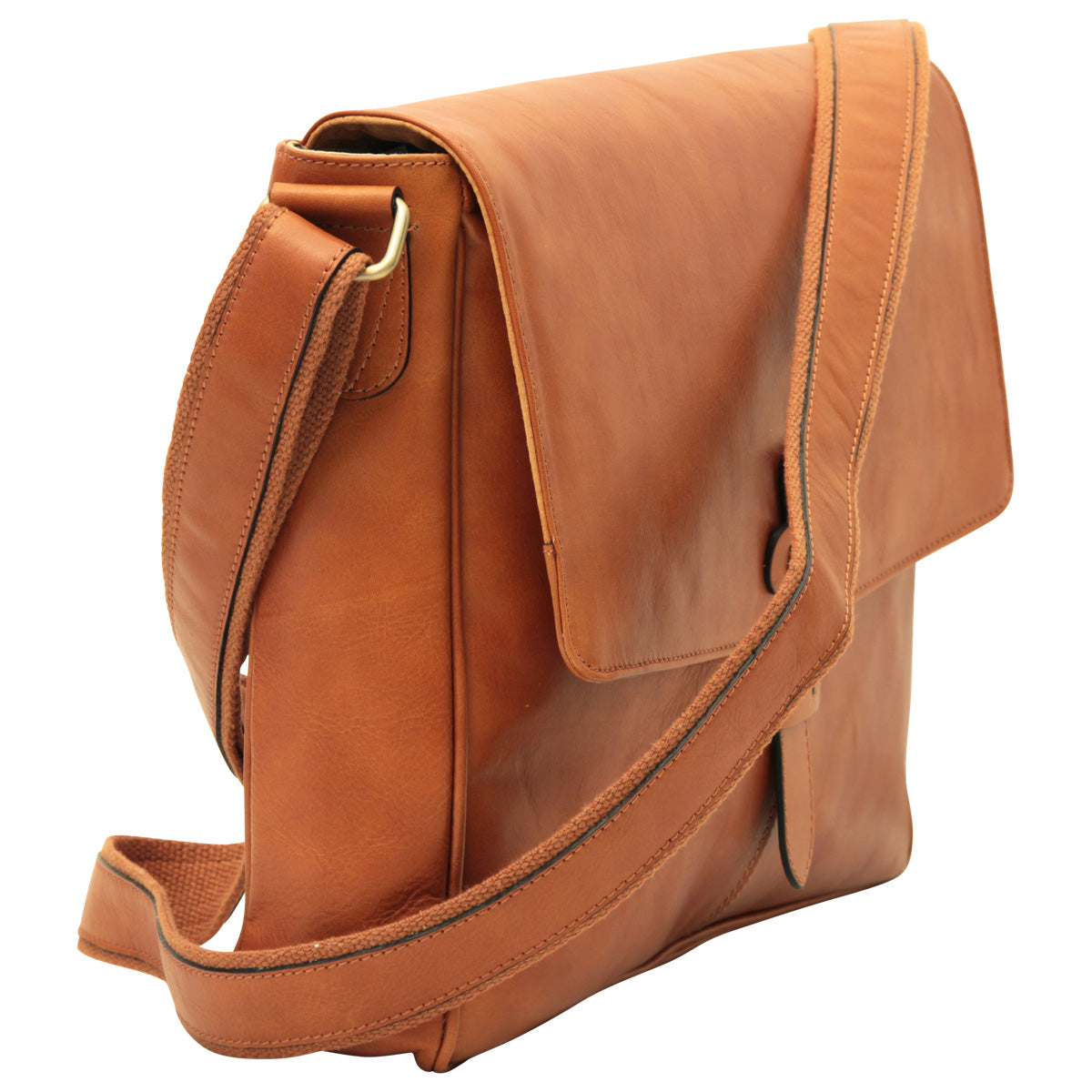 Cowhide Leather Messenger - Brown Colonial