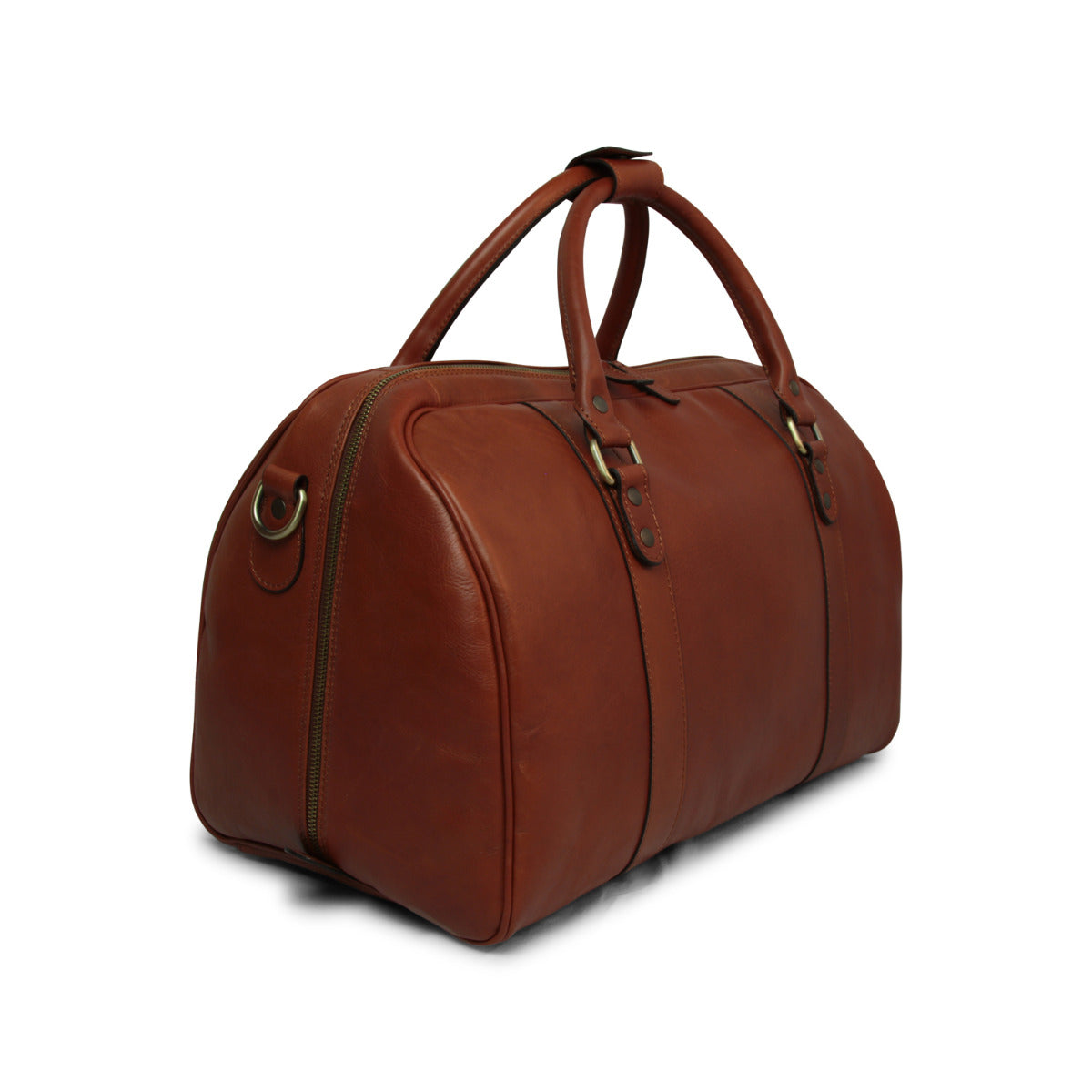Full Grain Leather Travel Bag - Brown *