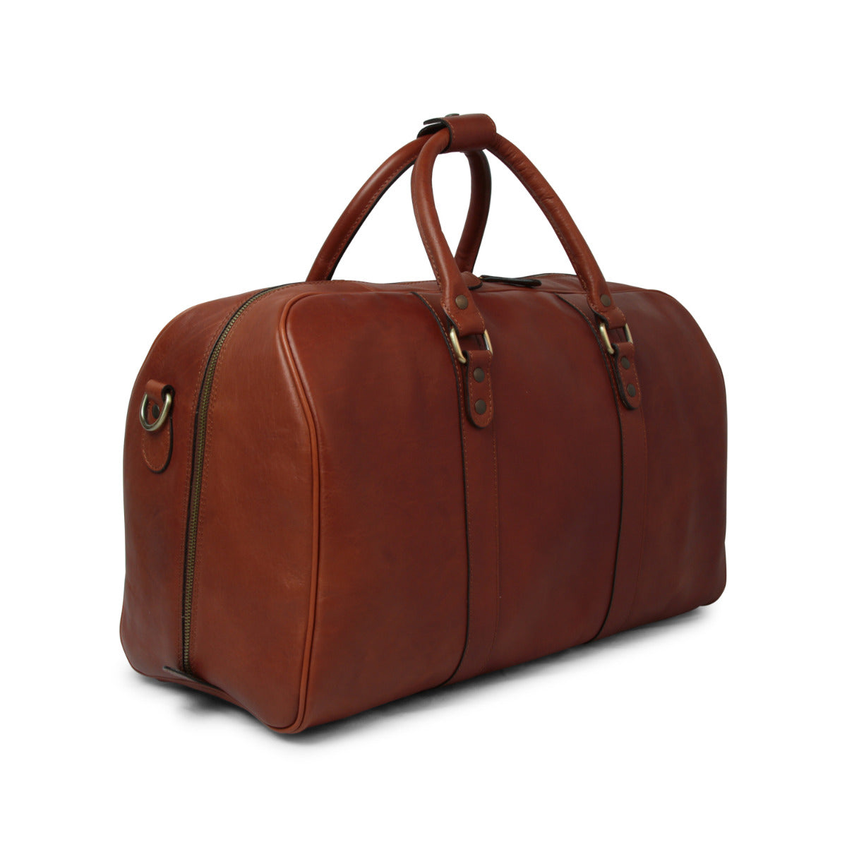 Full Grain Leather Large Travel Bag - Brown *