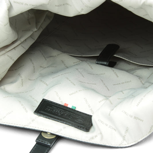 Full Grain Leather Back Pack - Black