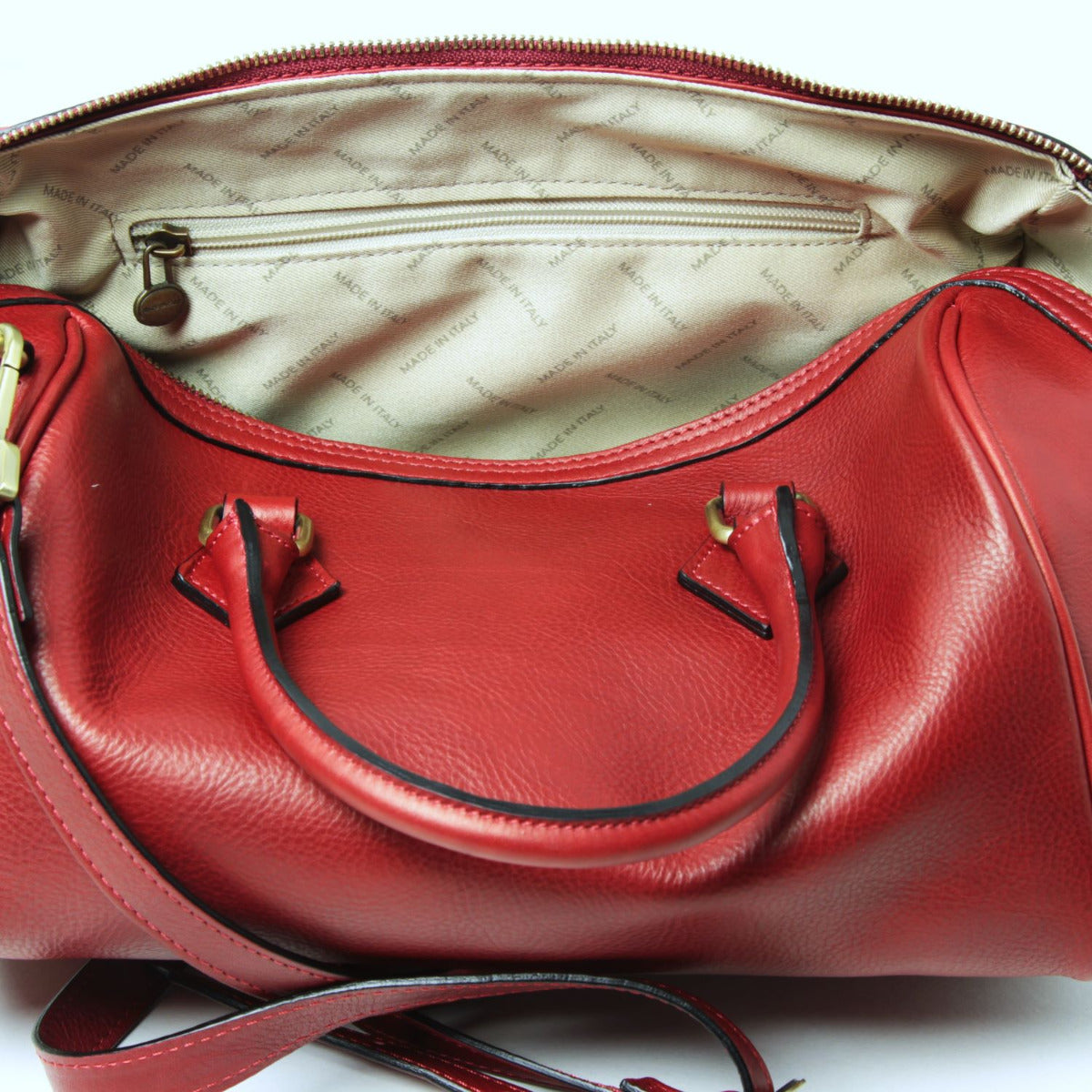 Double Handled Shoulder Bag - Red