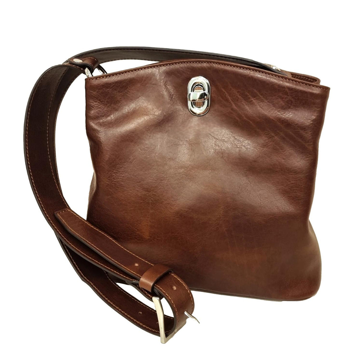 Leather Bucket Bag-Chestnut