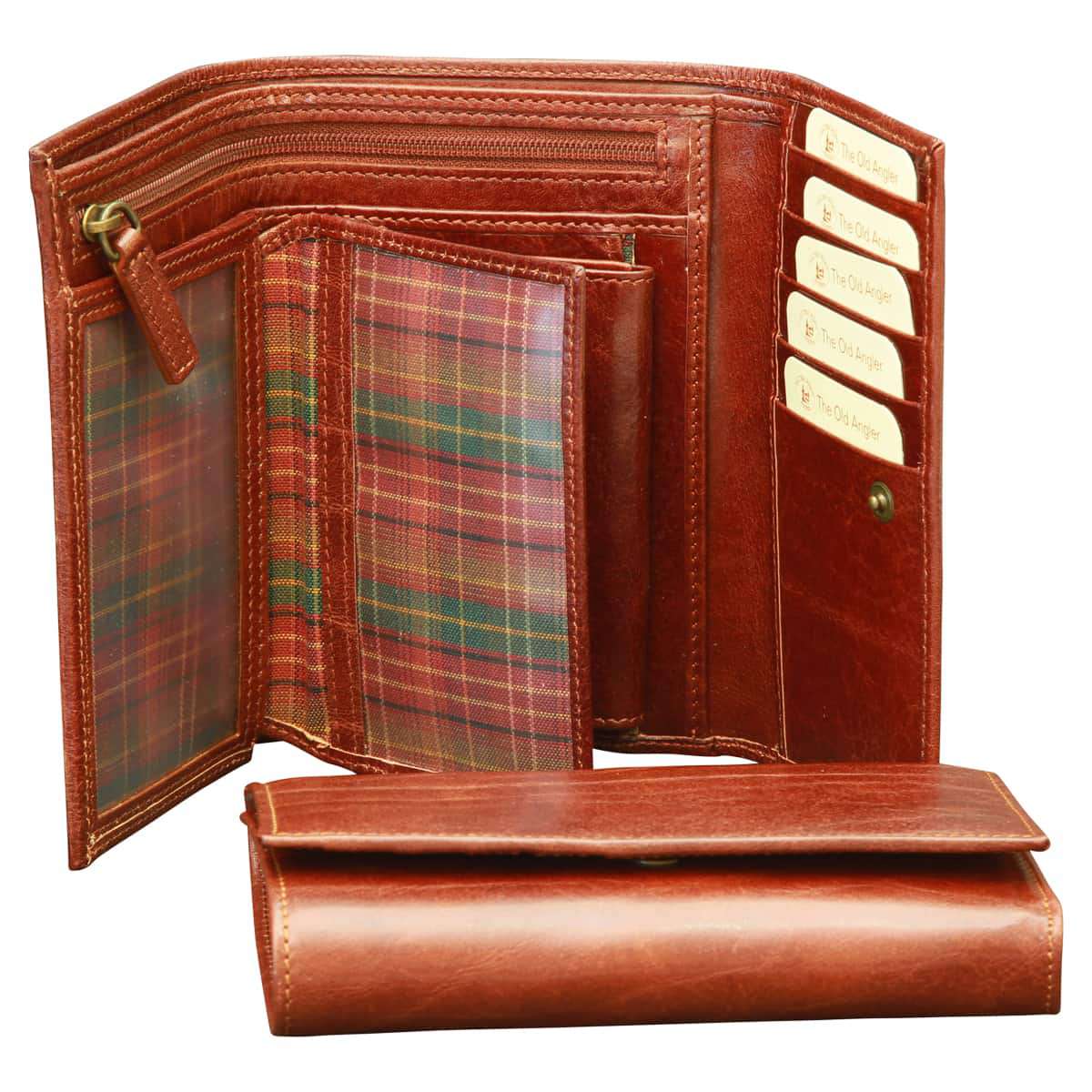 Cowhide Leather Wallet For Women - Brown With Rfid