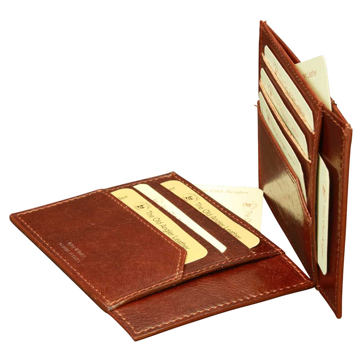 Leather Credit Card Holder - Brown With Rfid