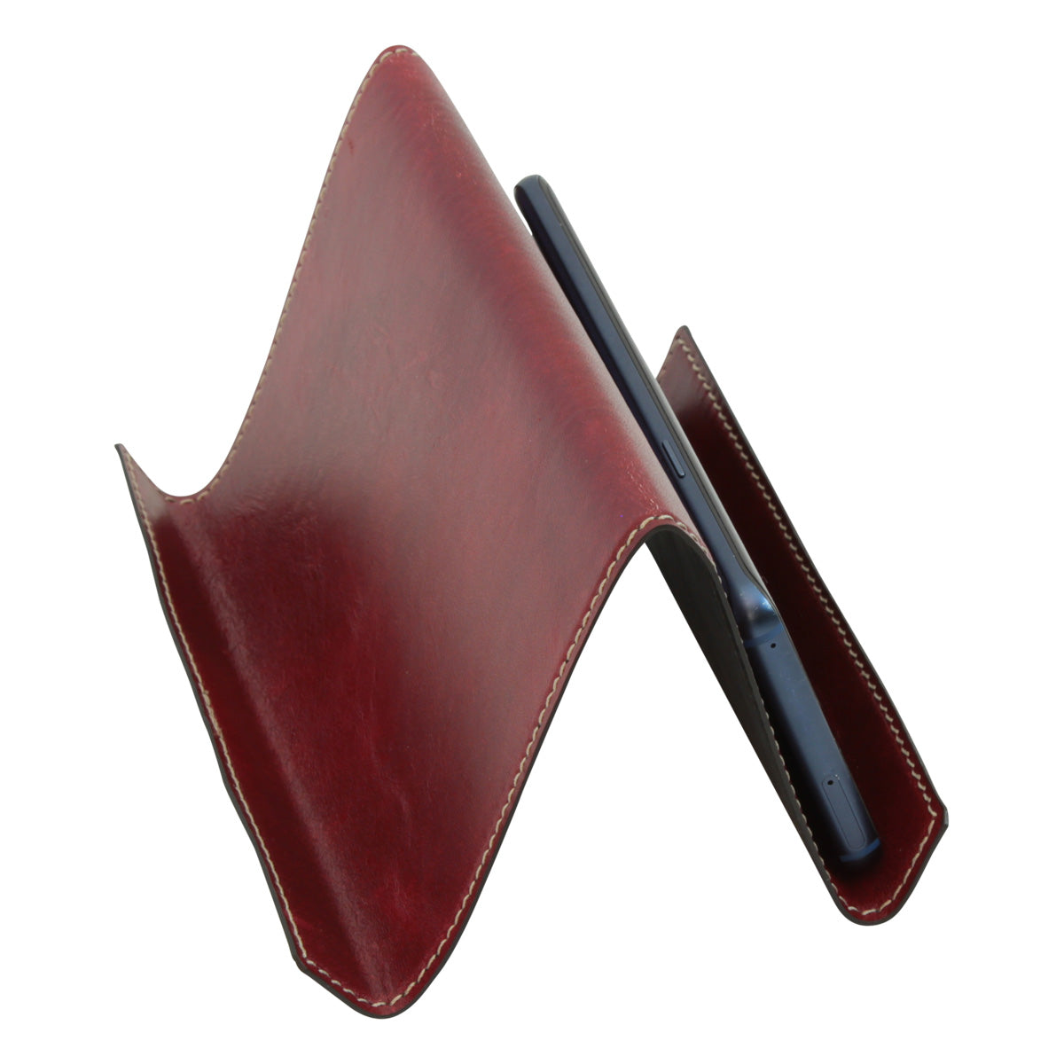 Leather Ipad And Iphone Stand - Red
