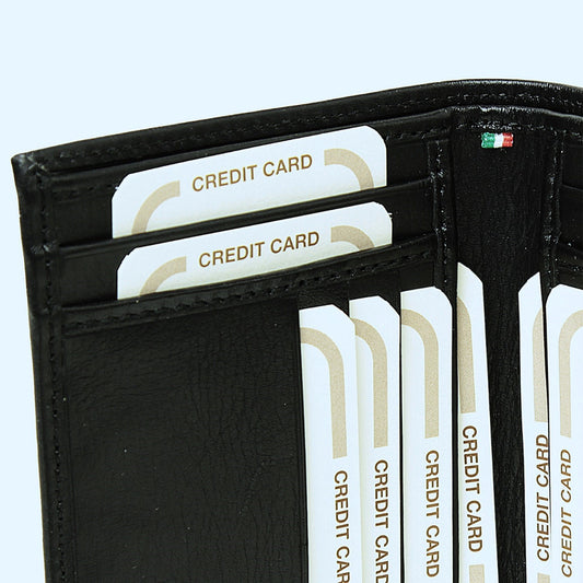 Leather Card Holder With Rfid-Black