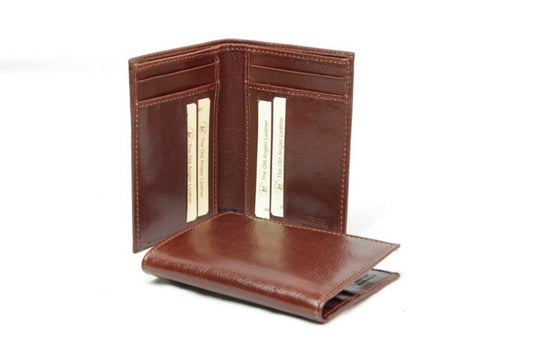 Leather Card Holder With Rfid-Brown