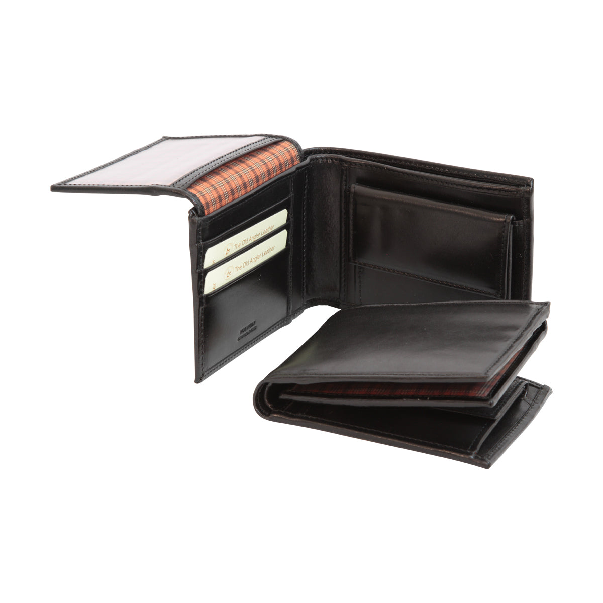 Leather Bifold Wallet With Coin Pocket - Black Rfid System