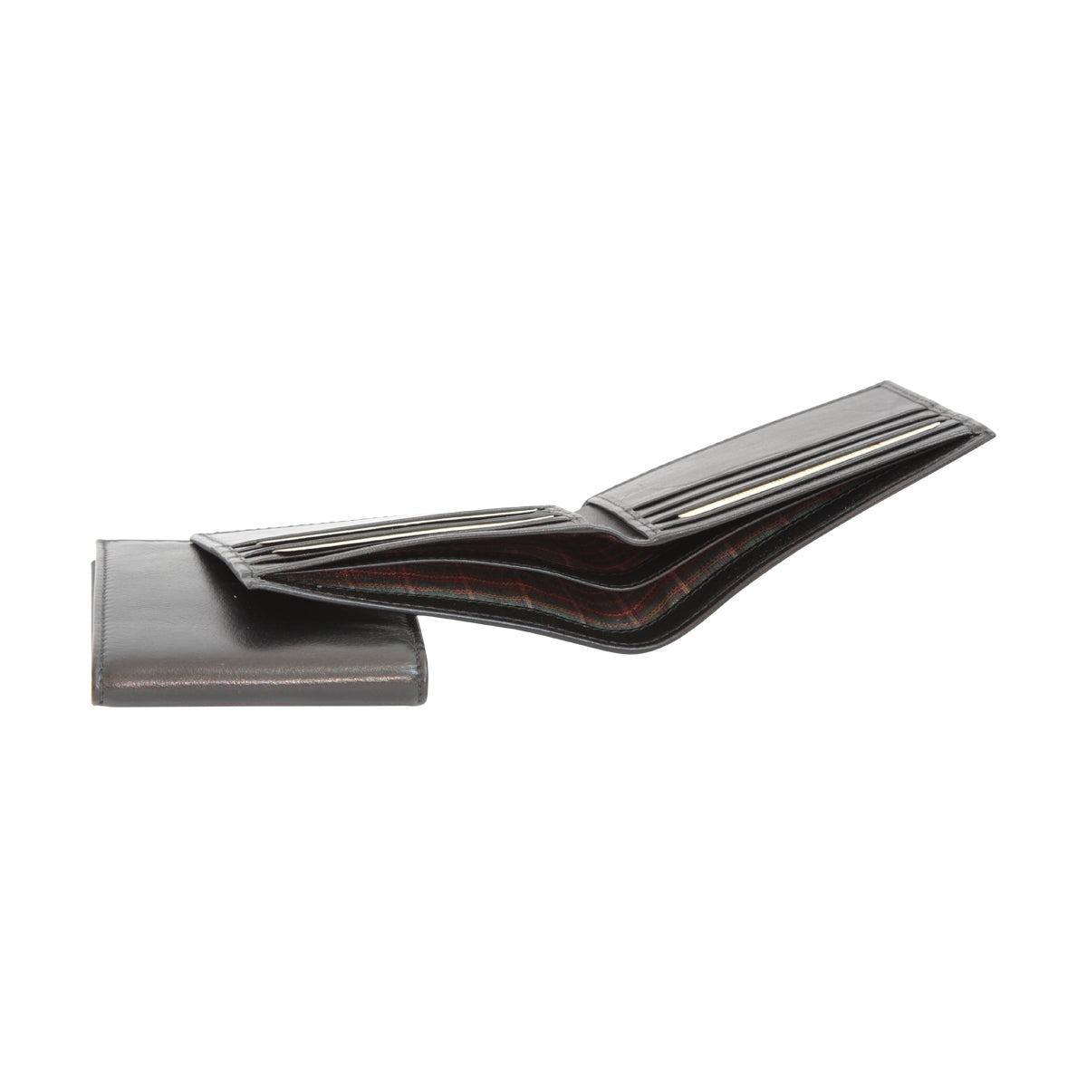 Leather Bifold Wallet For Men With Rfid- Black