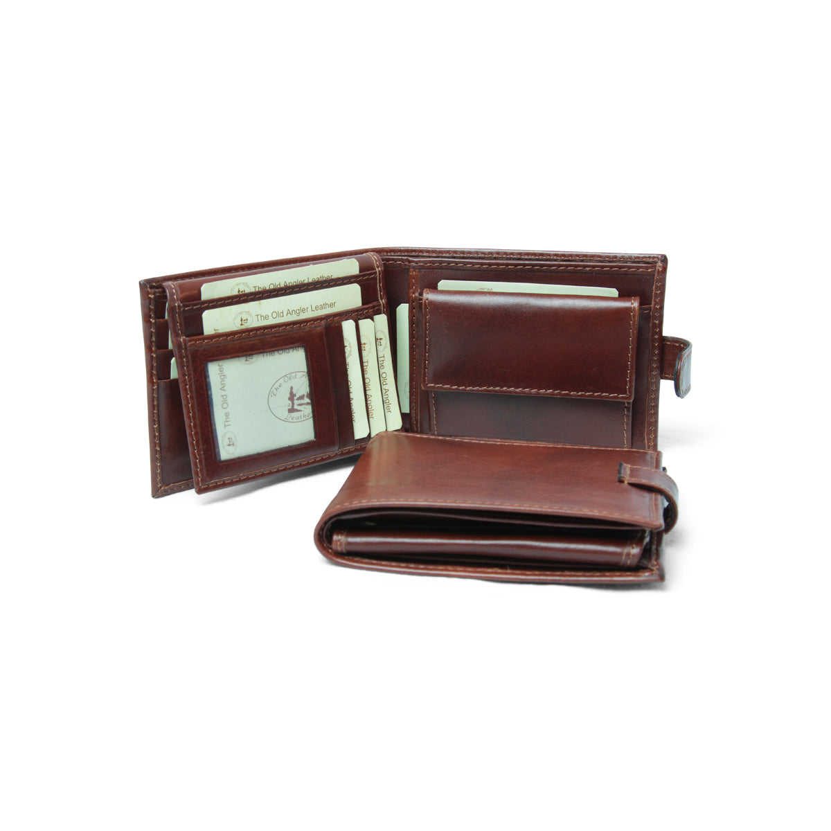 Leather Bifold Wallet - Brown Withrfid