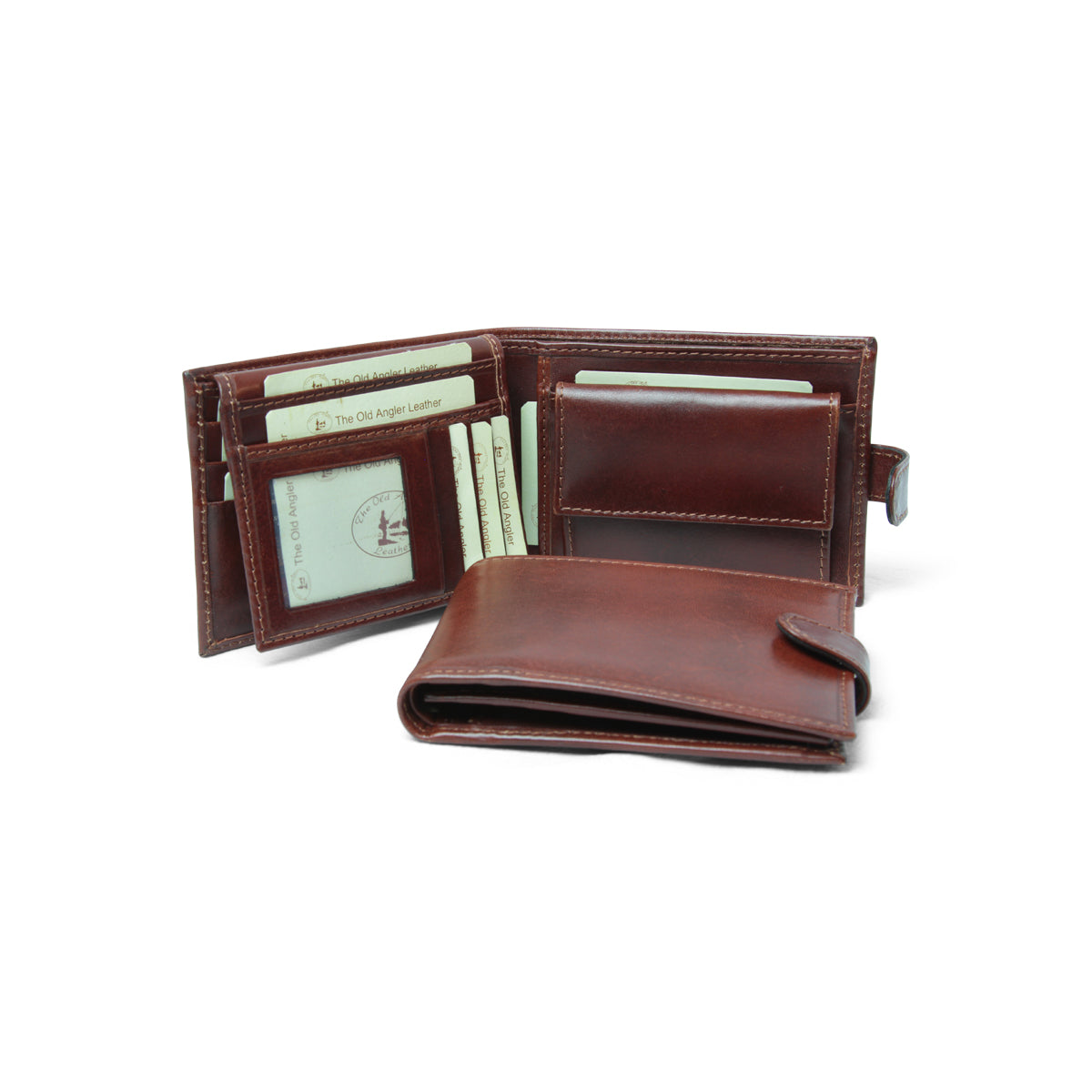 Leather Bifold Wallet - Brown Withrfid