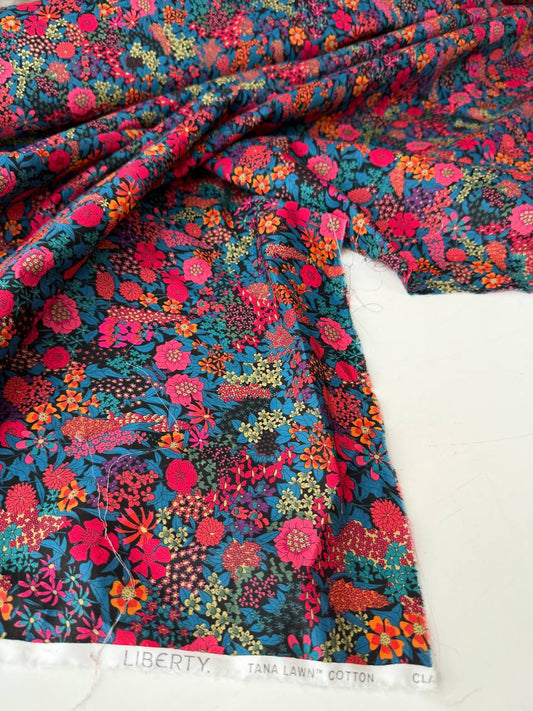 luxury liberty london floral cotton close up vibrant multicolour flowers