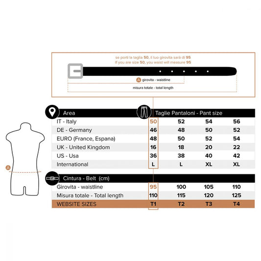 Leather Belt Wide 1,38" - Brown 5143