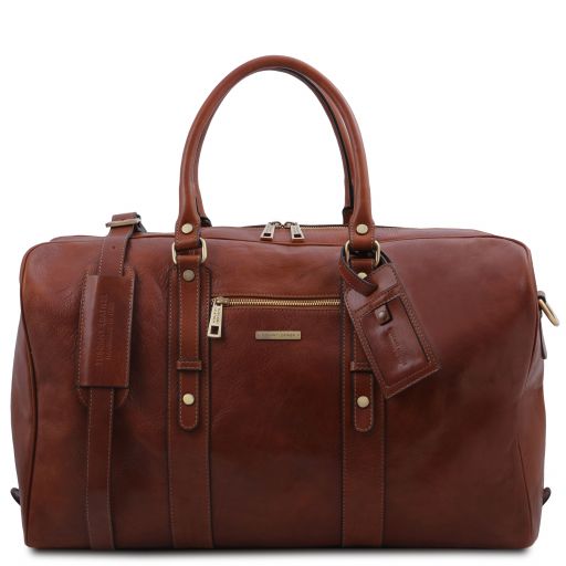 Brown leather Duffel Bags TL Voyager by Tuscany Leather