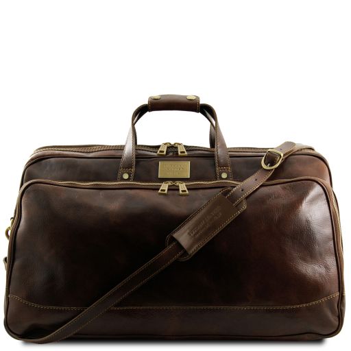 Dark Brown leather Suitcases Bora Bora by Tuscany Leather