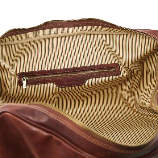 Black leather Duffel Bags Lisbona - by Tuscany Leather