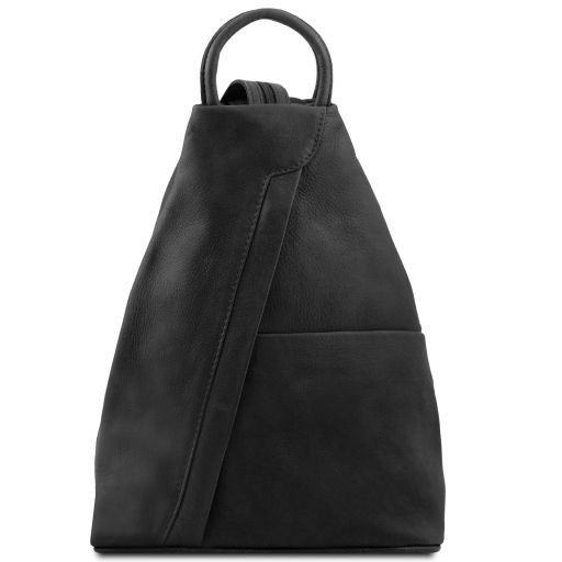 Black leather Backpacks Shanghai - by Tuscany Leather