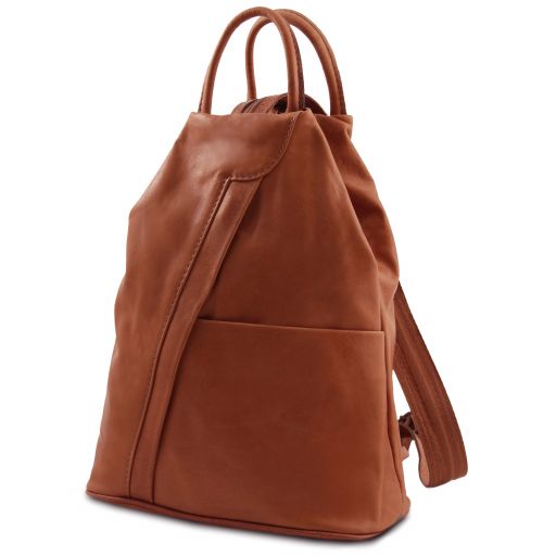 Red leather Backpacks Shanghai - by Tuscany Leather