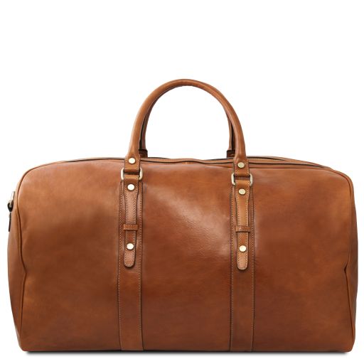 Dark Brown leather Duffel Bags Francoforte - by Tuscany Leather