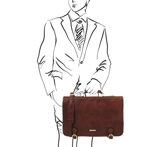 Black leather Briefcases Ancona - by Tuscany Leather