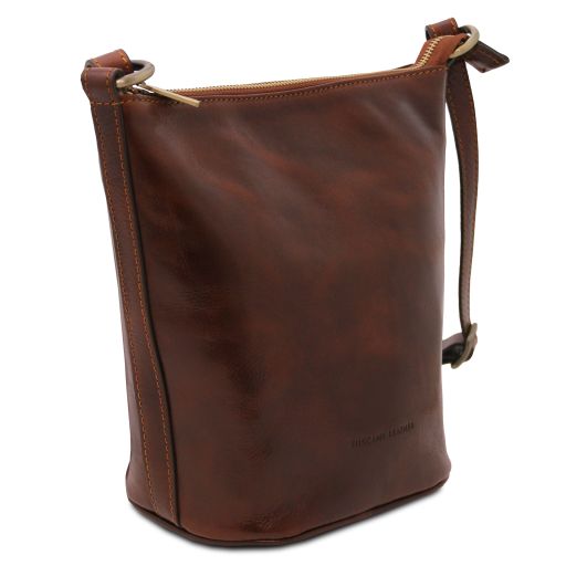 Yellow leather Shoulder Bags Giusi - by Tuscany Leather